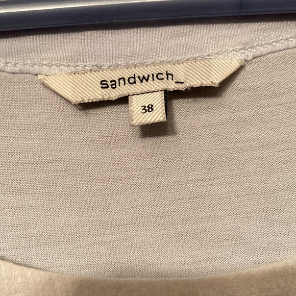 Sandwich White and Blue Boxy Oversized Relaxed Short Sleeve Tee - Picture 2 of 8